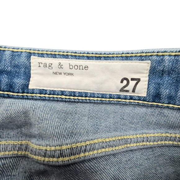 Rag & Bone Jeans Boyfriend Light Wash Distressed Raw Hem Womans Size 27 VL1019 - Picture 7 of 12